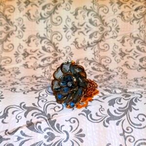 Size 7+ adjustable Flower Blossom Ring